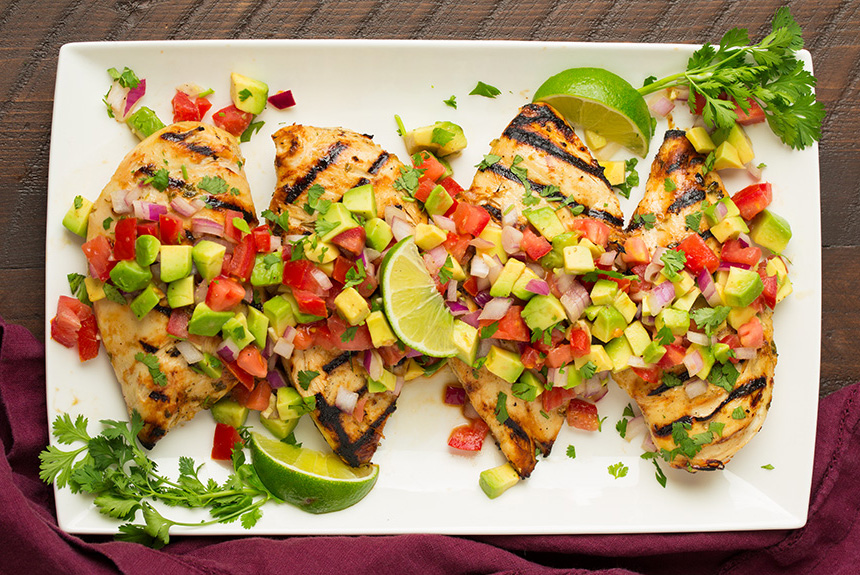 Grilled Cilantro-Lime Chicken with Avocado Salsa